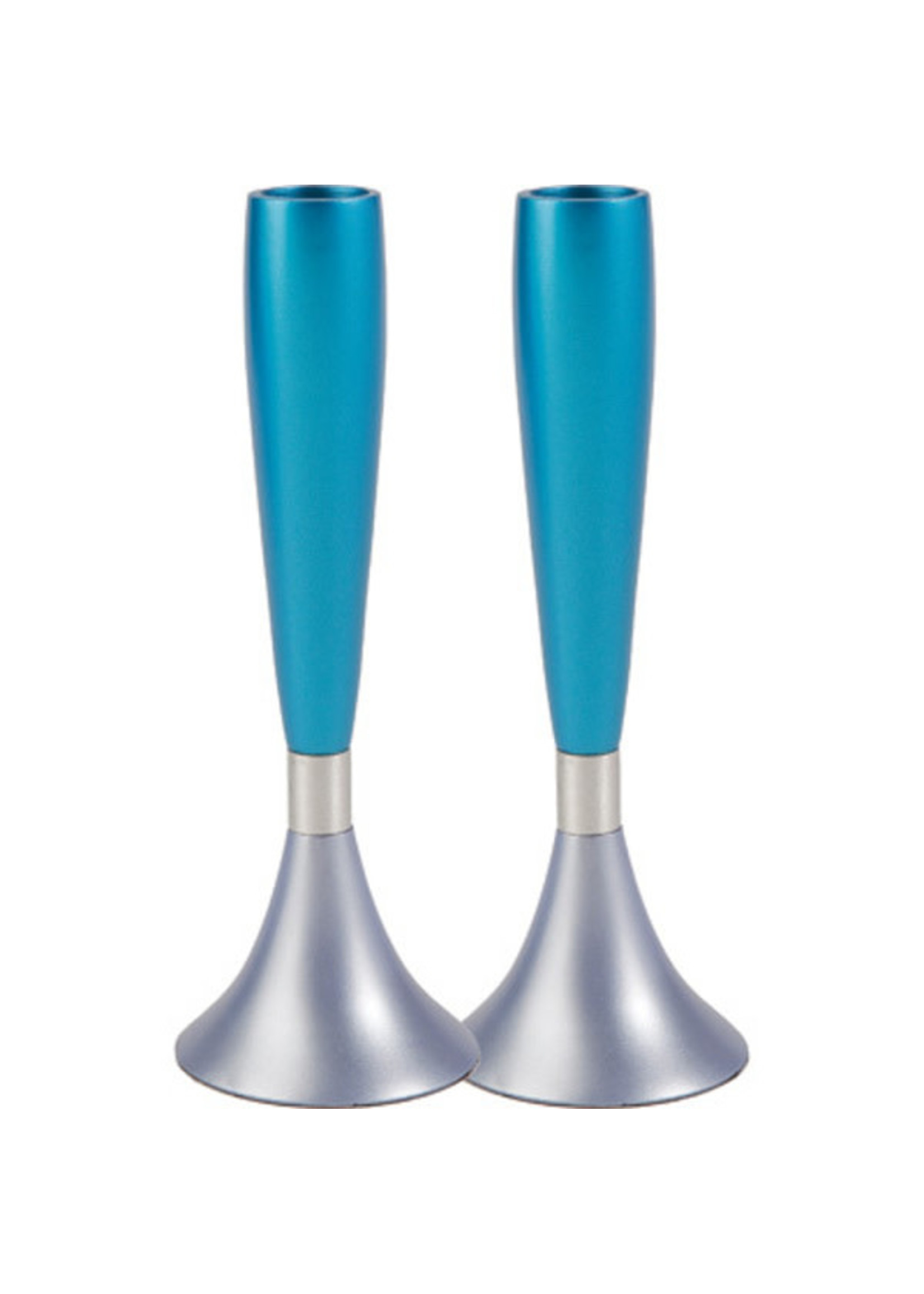 CANDLESTICKS AQUA & BLUE-16.5CM