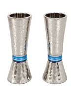 CANDLESTICKS CONICAL BLUE RING-14.5CM