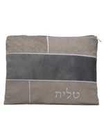 TALIS BAG FAUX SUEDE GREY PATCHES