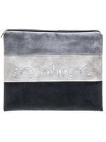 TALLIS BAG  3 LEVELS OF GREY FAUX SUEDE