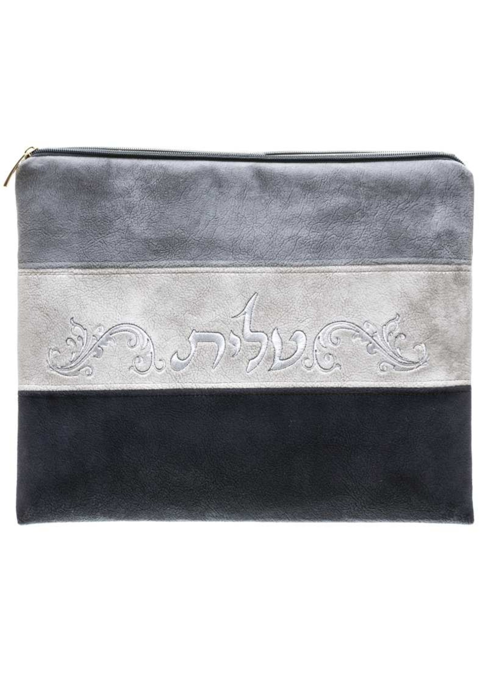 TALLIS BAG  3 LEVELS OF GREY FAUX SUEDE