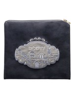 TALLIS BAG GREY JERUSALEM FRAME DARK GREY FAUX SUEDE