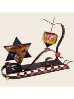 MENORAH GLASS & METAL FLOATING DREIDEL