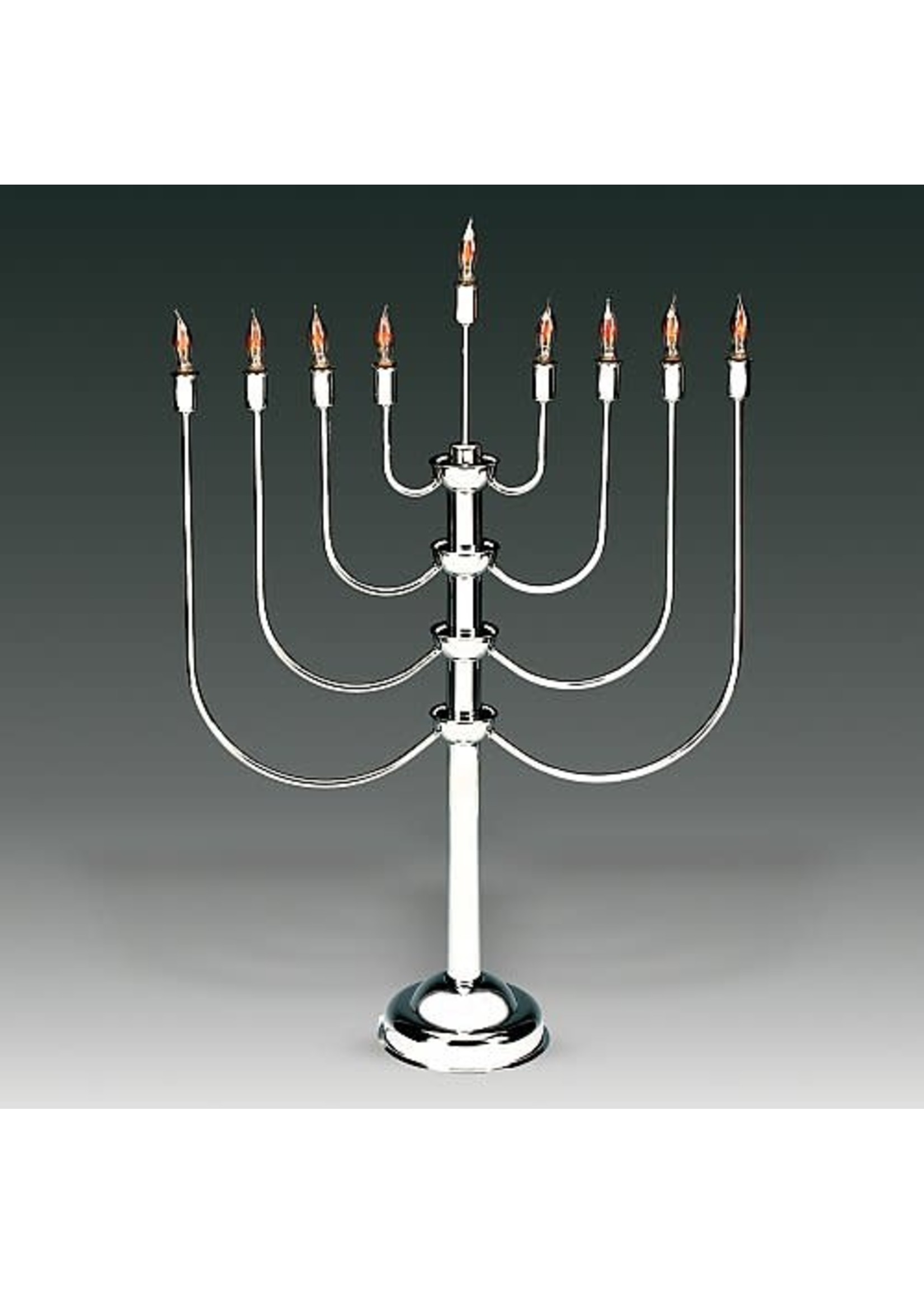 MENORAH ELECTRIC CHROME 27"