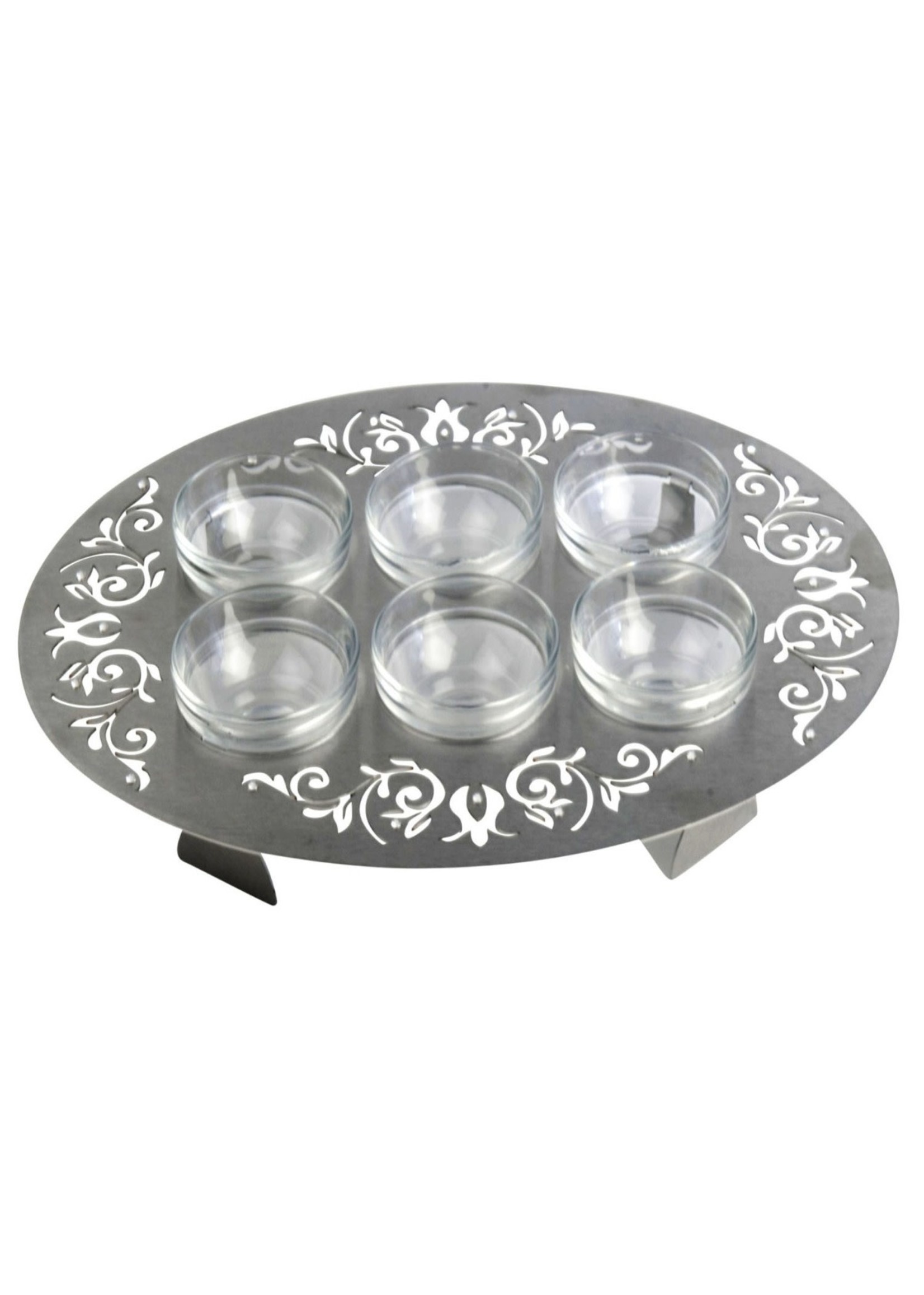 LAZER CUT ALUMINIUM POMEGRANATES SERVING TRAY