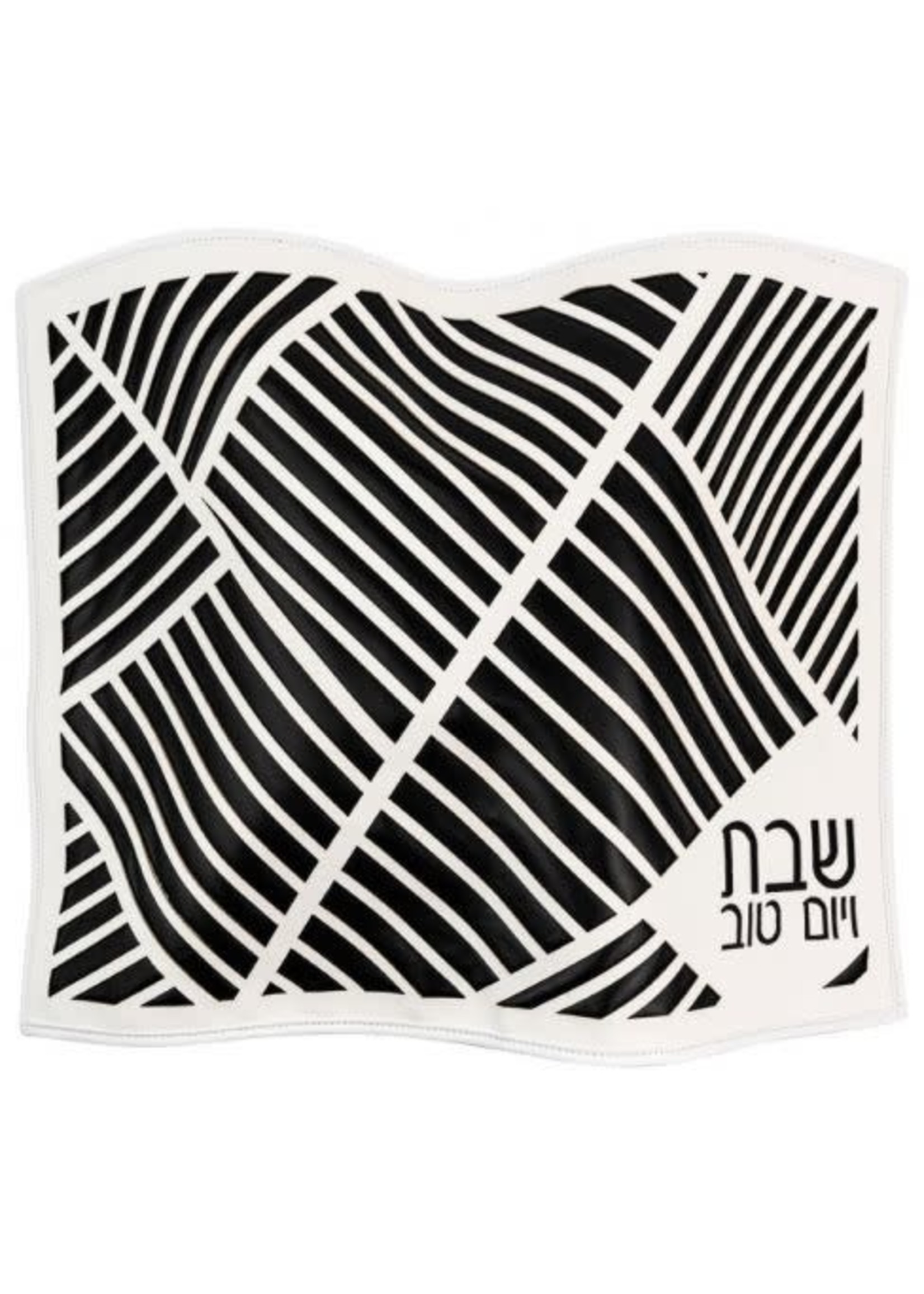 CHALLAH COVER LASER CUT LINES BLACK