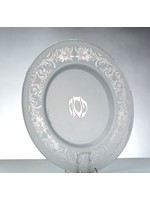 SEDER PLATE GLASS  SILVER FLORAL