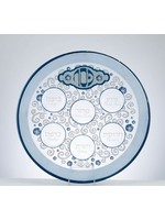 SEDER PLATE GLASS BLUE FLORAL