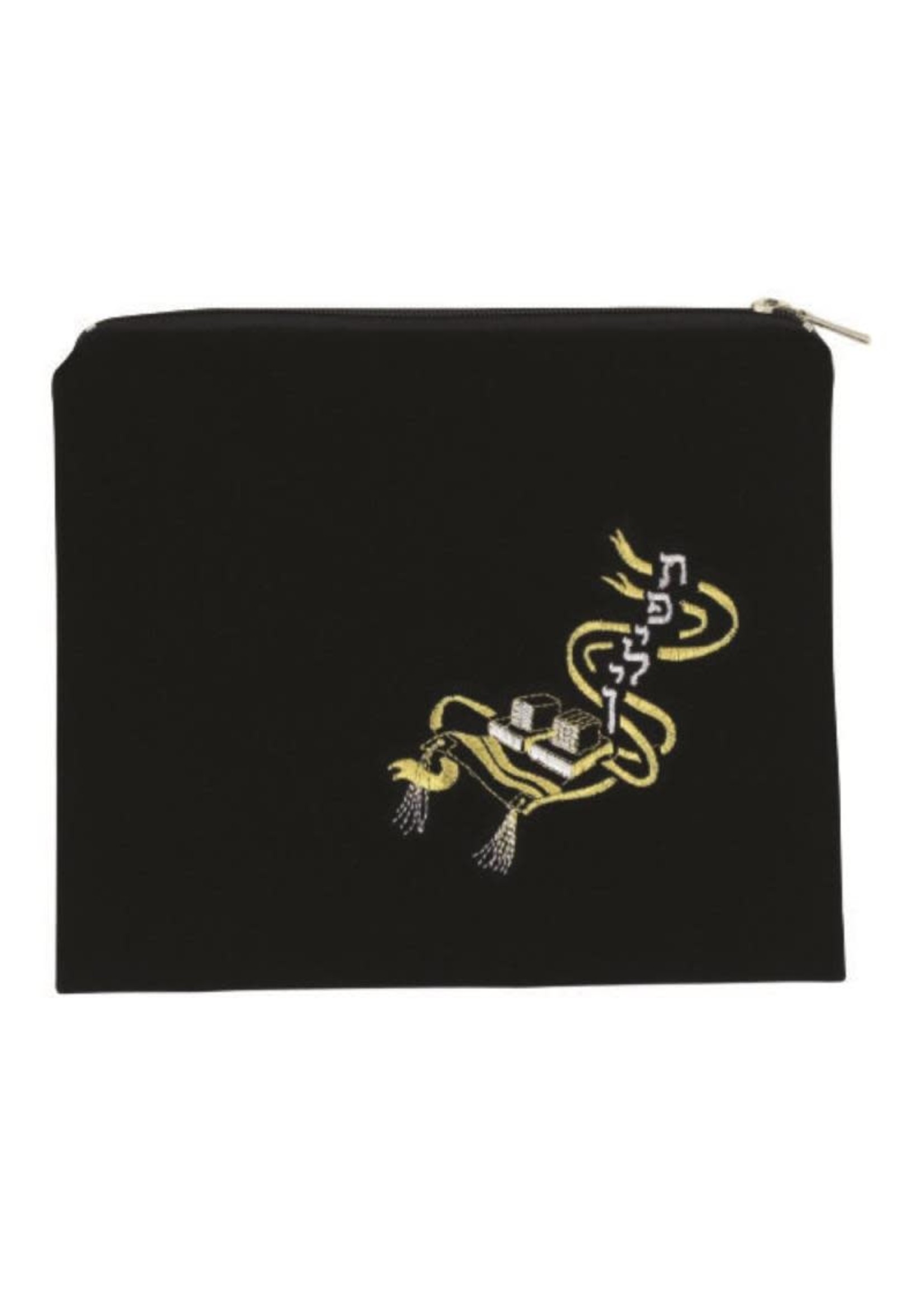 TEFIILIN BAG DARK BLUE VELVET GOLDEN TALIT