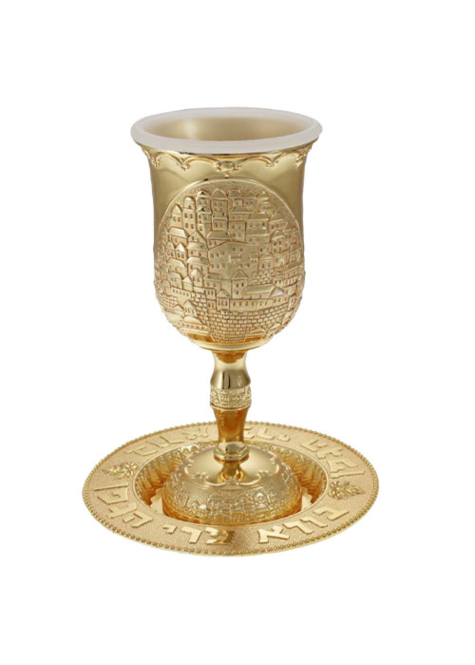 KIDDUSH CUP GOLD JERUSALEM CITY WAVE