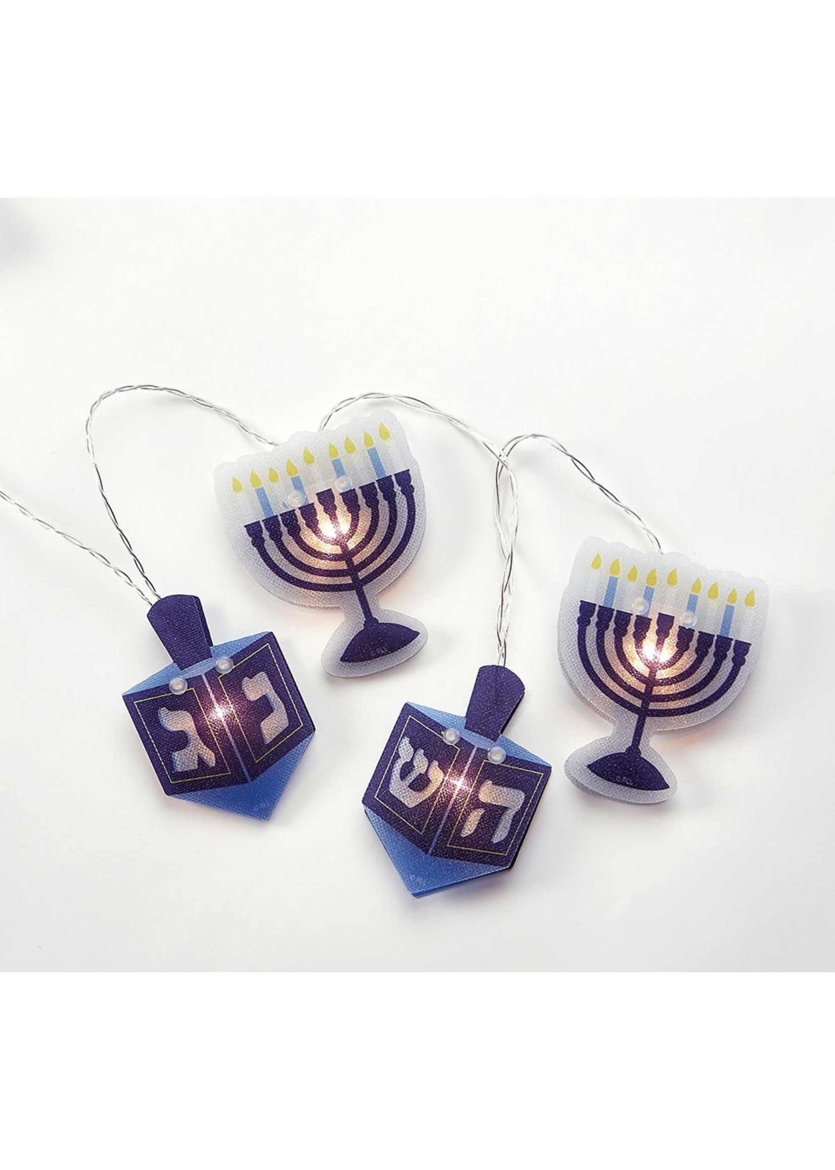 CHANUKAH HOLOGRAM LIGHT SET - MENORAHS AND DREIDELS