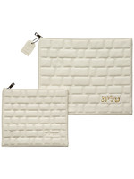 TALIT & TEFILLIN SET  WHITE STONE WALL FAUX LEATHER GOLD EMBOSSING