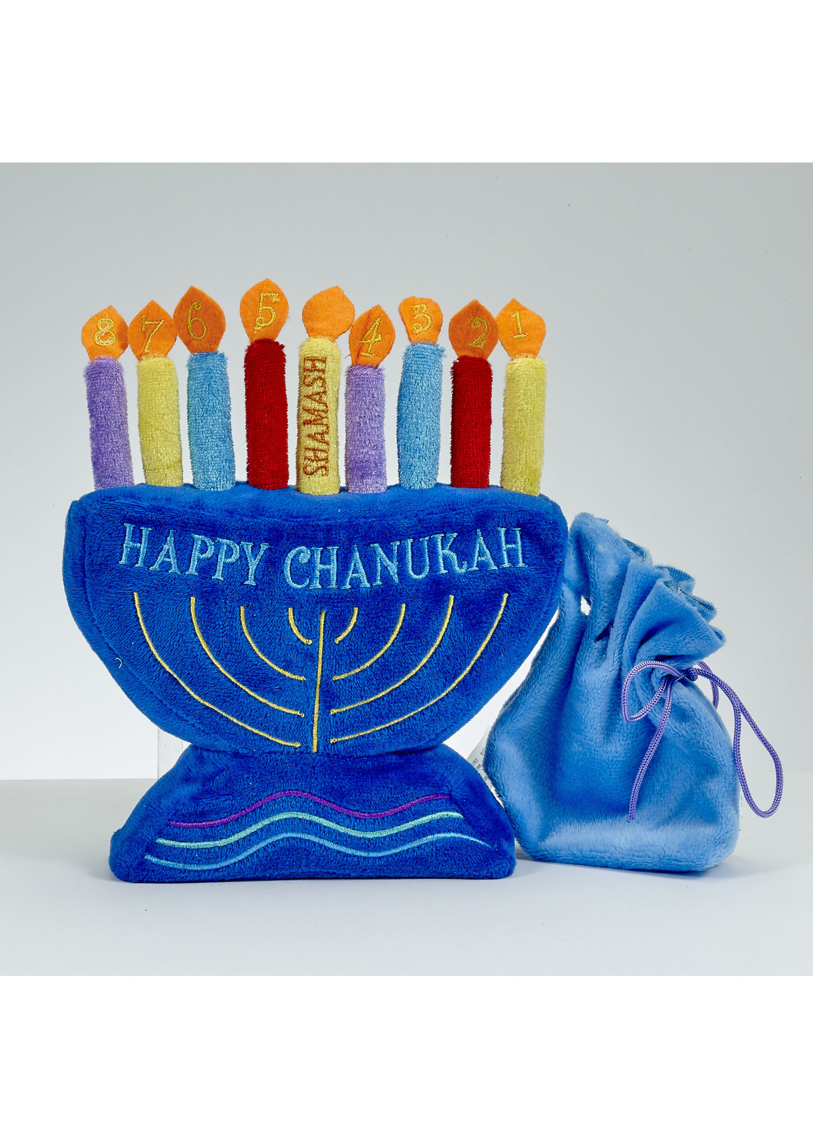 PLUSH MENORAH & CANDLES SET