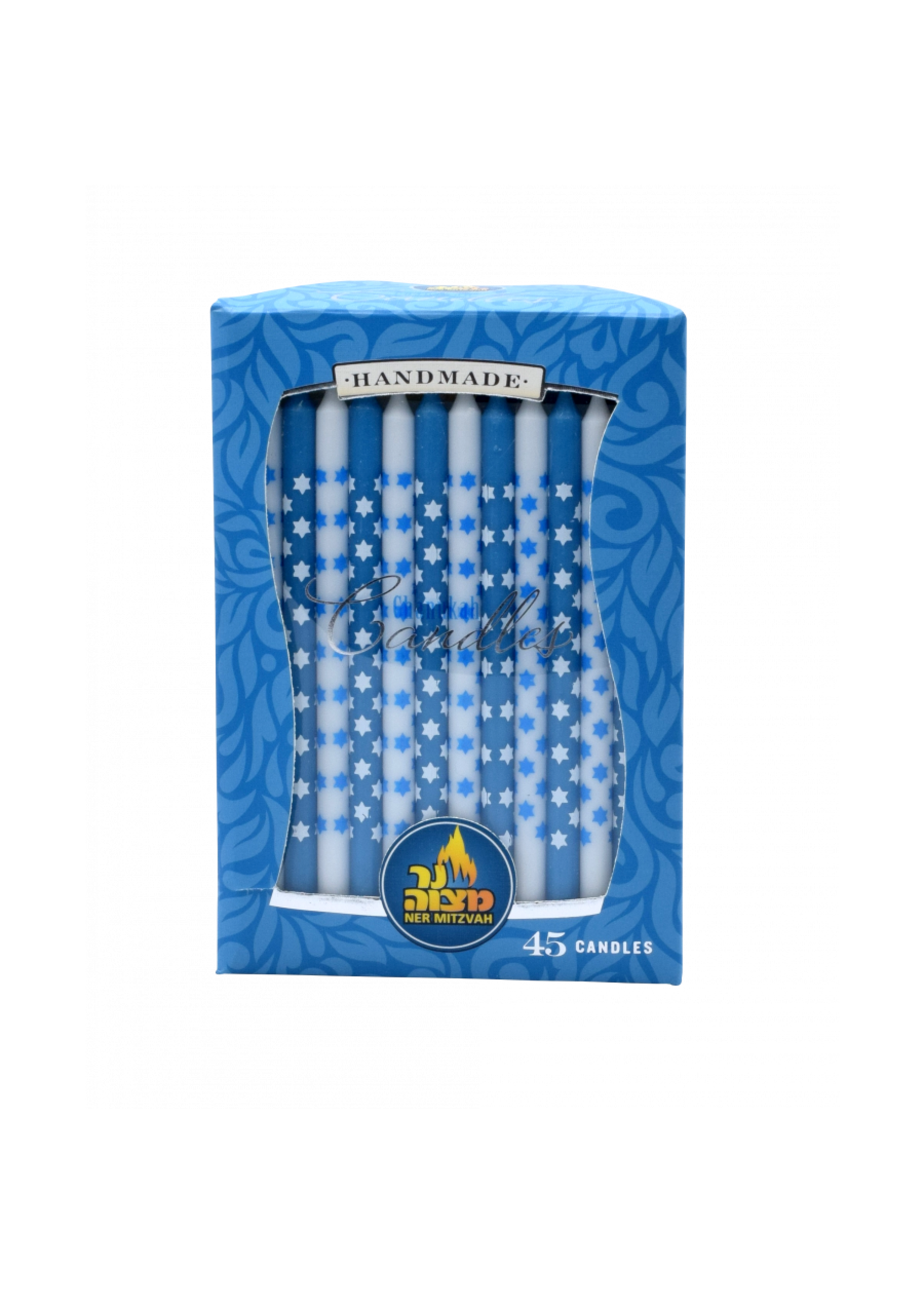 CHANUKAH CANDLES BLUE & WHITE  STAR DAVID 45 PK.