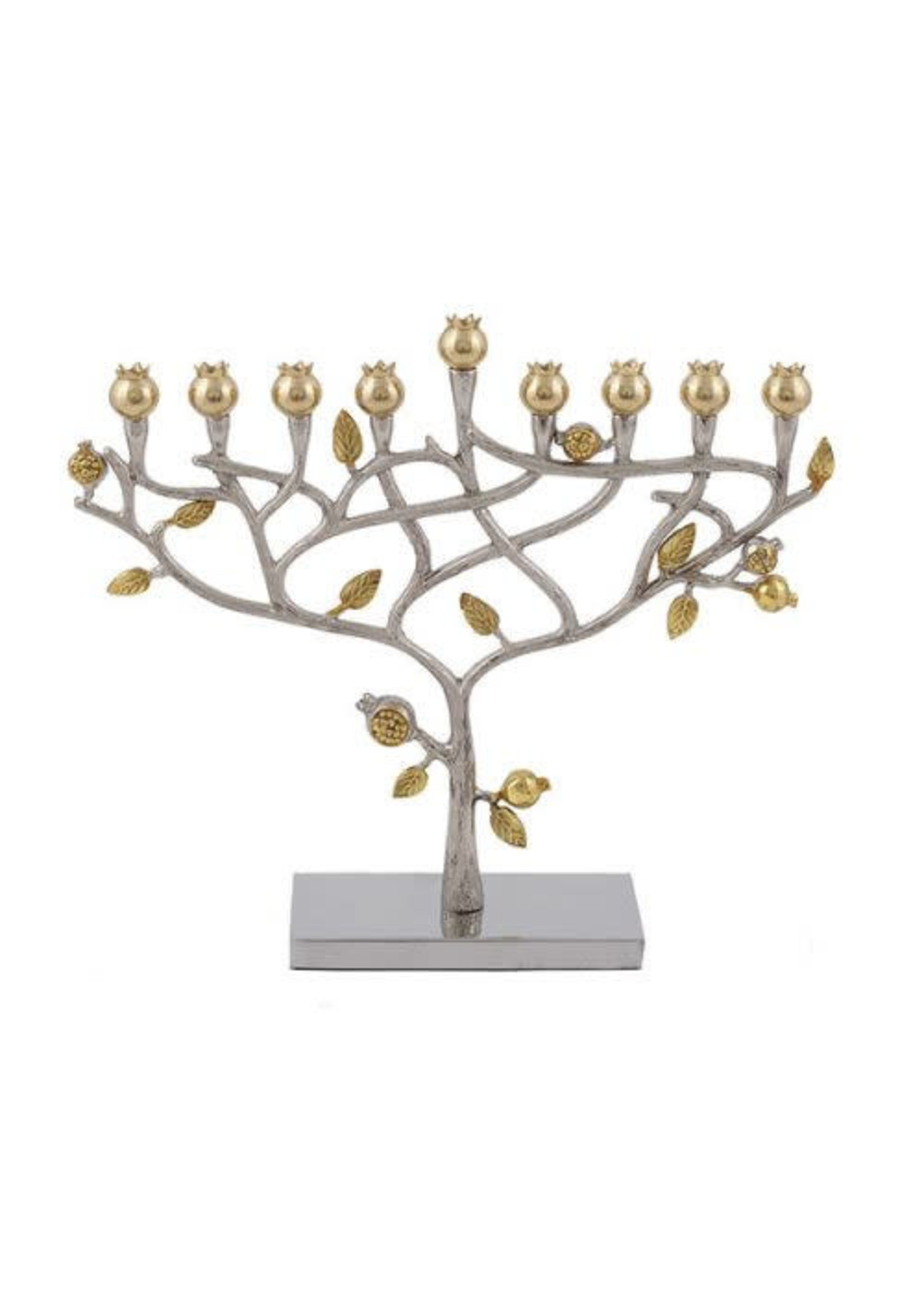 MENORAH GOLD POMEGRANATE BRANCHES