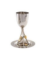 KIDDUSH CUP GOLD POMEGRANATE BRANCH