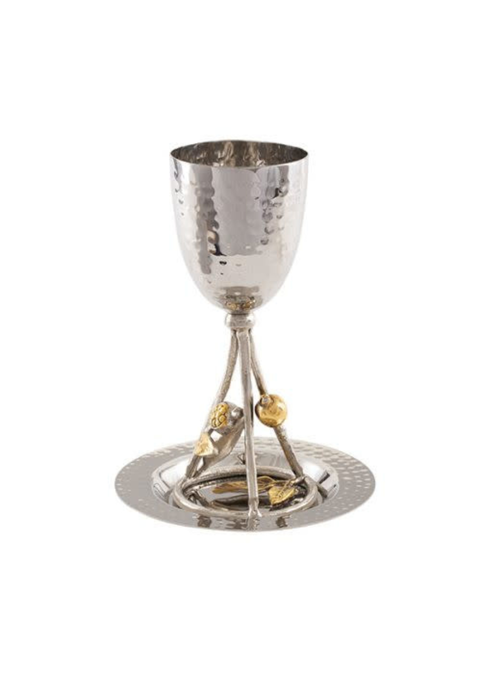 KIDDUSH CUP GOLD POMEGRANATE BRANCH