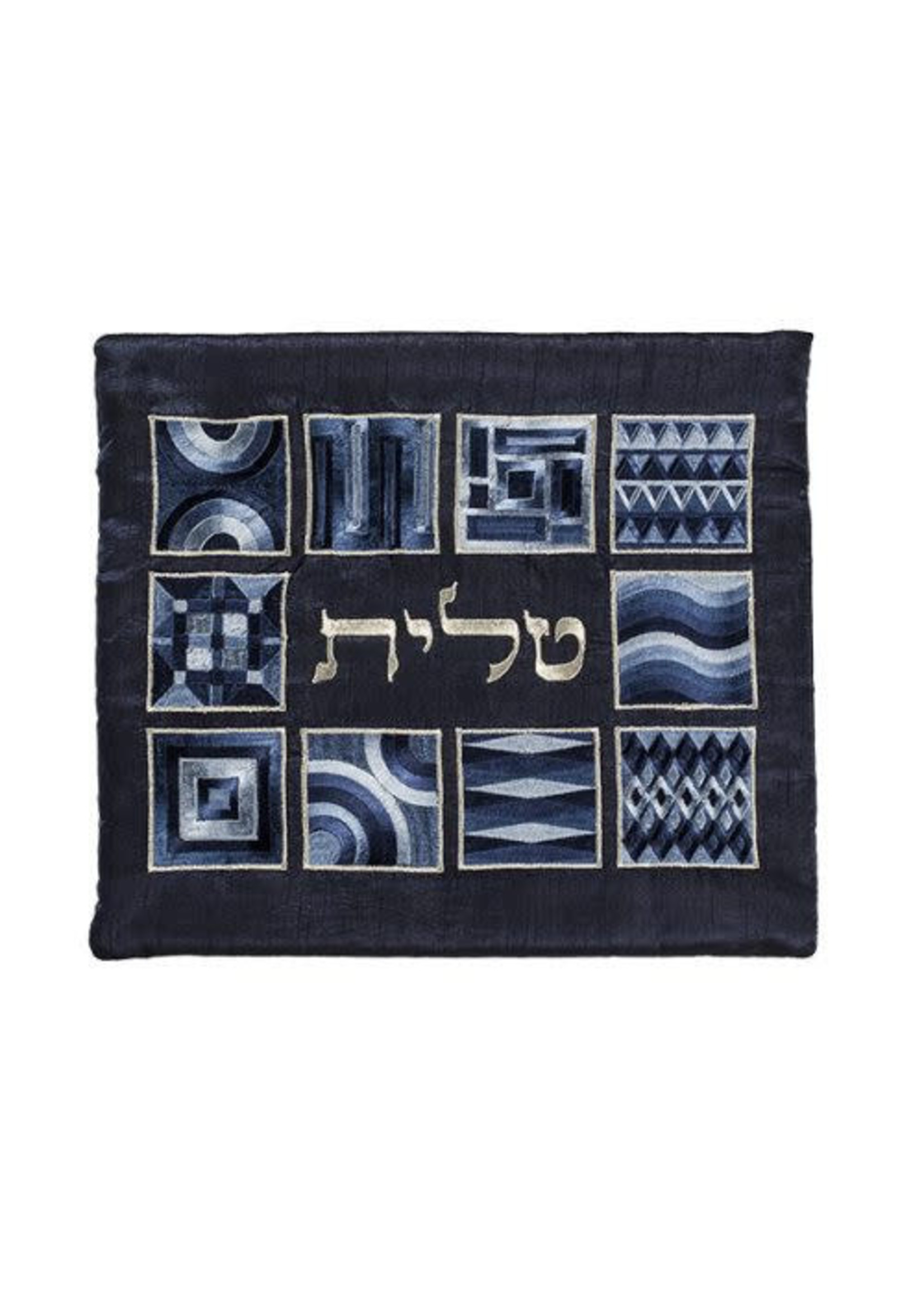 TALIS BAG EMBROIDERED GEOMETRIC BLUES