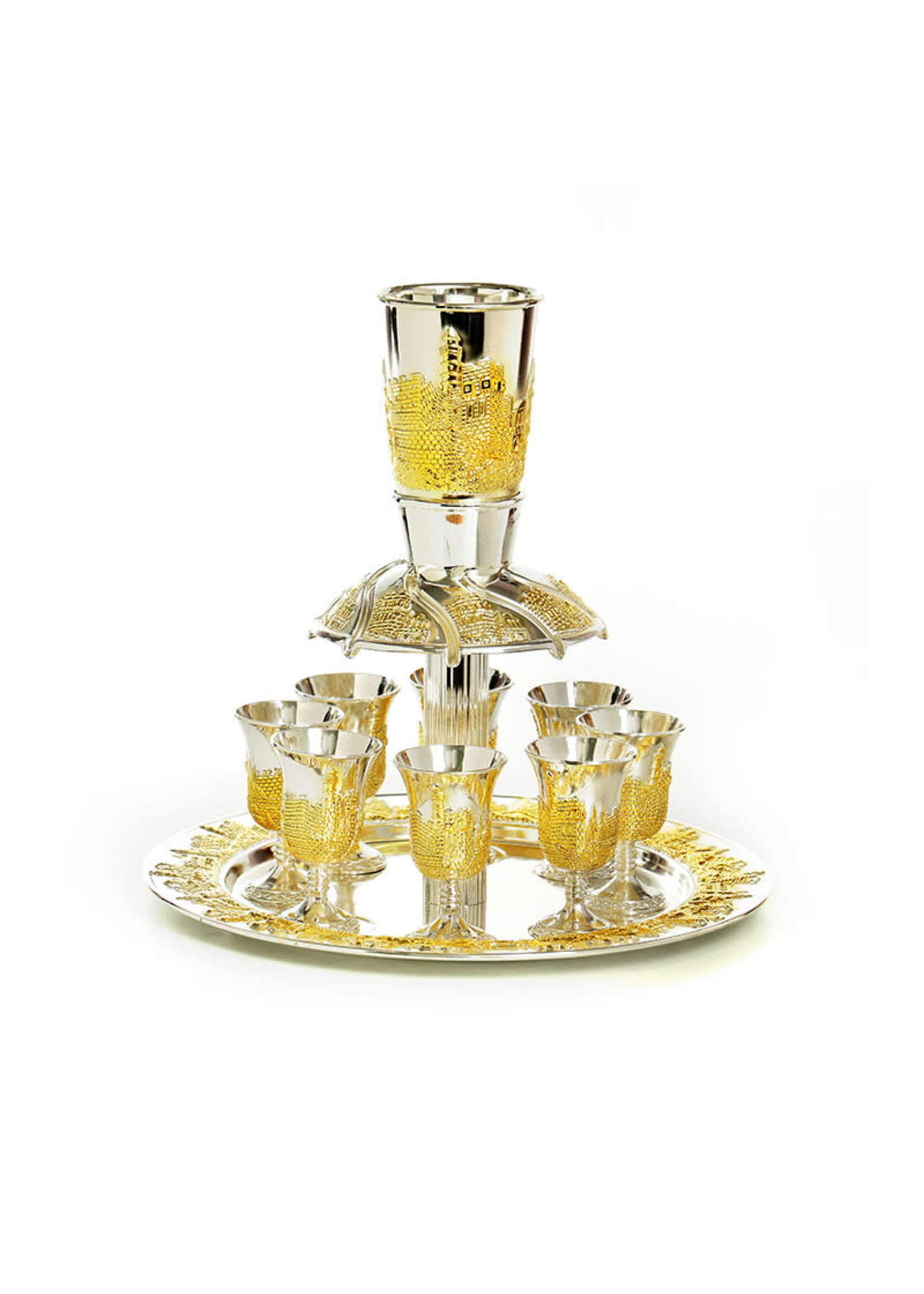 WINE FOUNTAIN GOLD JERUSLAEM SILVER PLATE