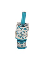 DREIDEL ANODIZED TURQUOISE LASER CUT JERUSALEM