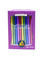 CHANUKAH CANDLES MULTI COLOR METALLIC - 1.5HRS 45 PK.