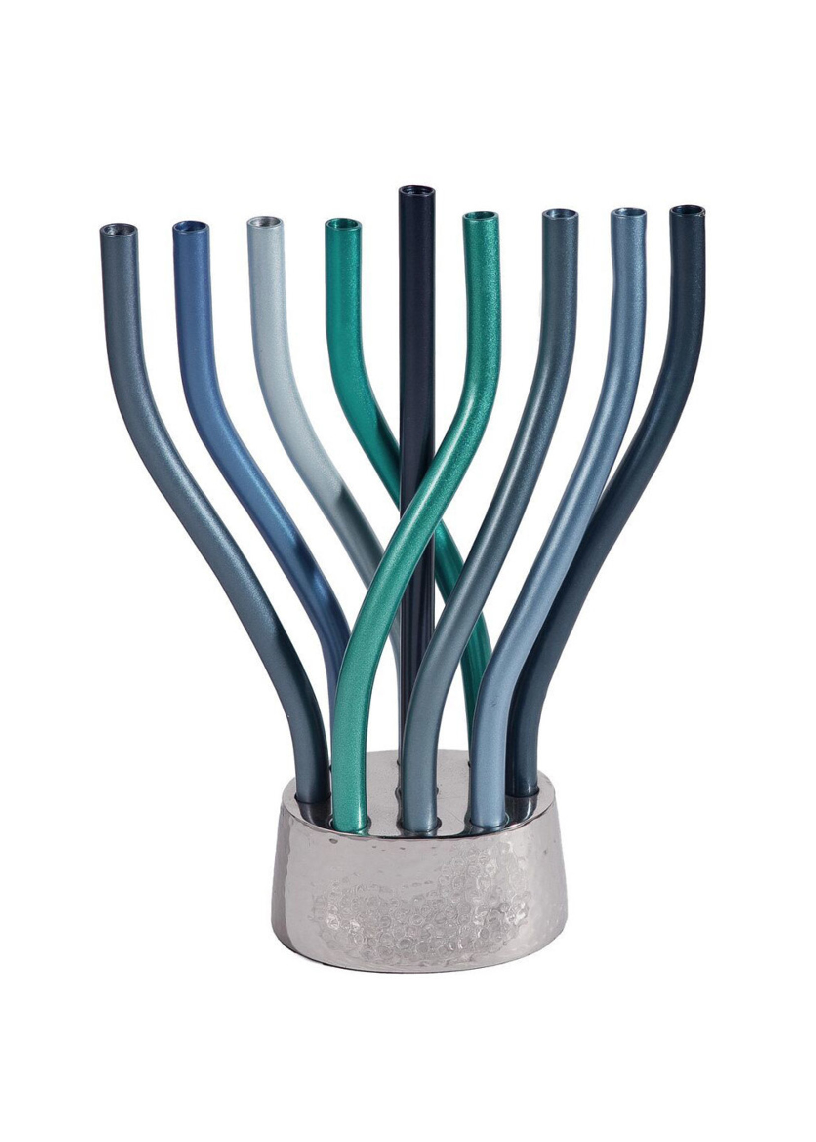 MENORAH ROTATING BLUE TONES