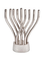 MENORAH ROTATING HAMMERED SILVER