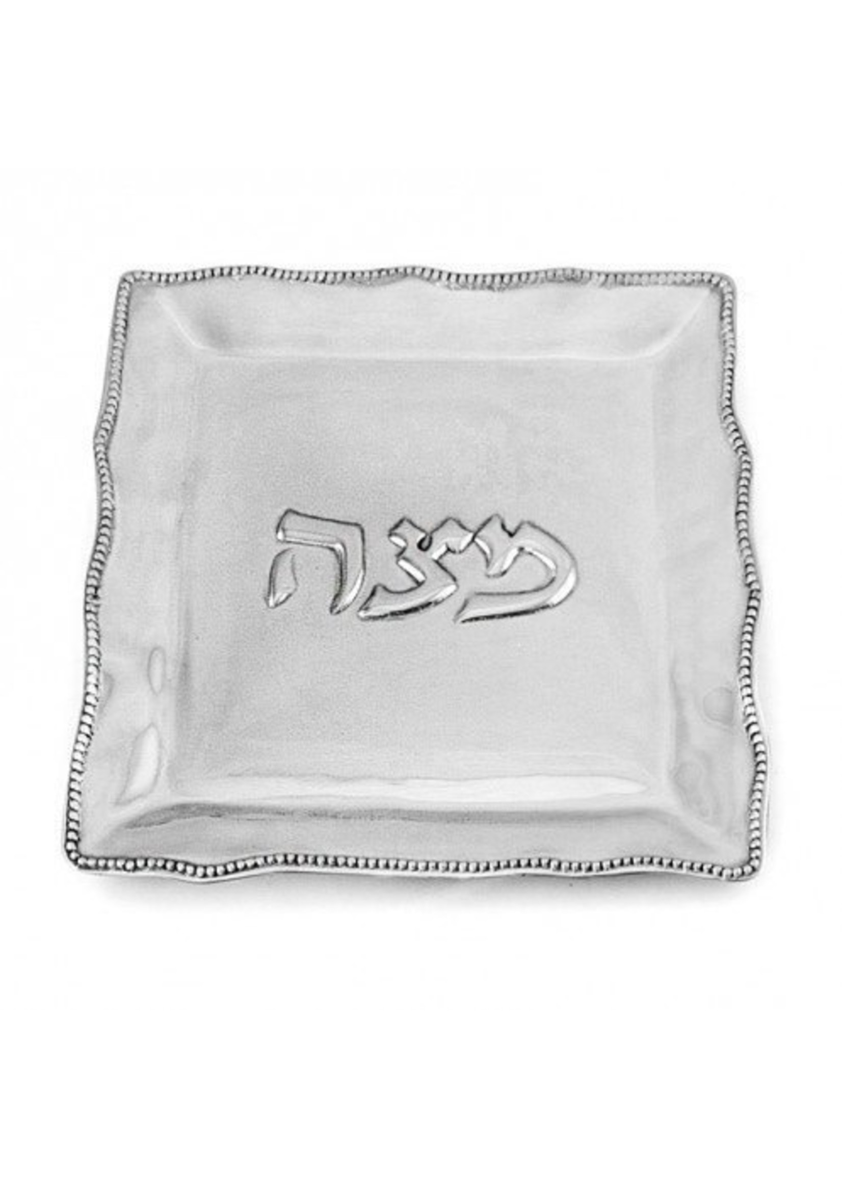 MATZAH PLATE PEARLS BORDER