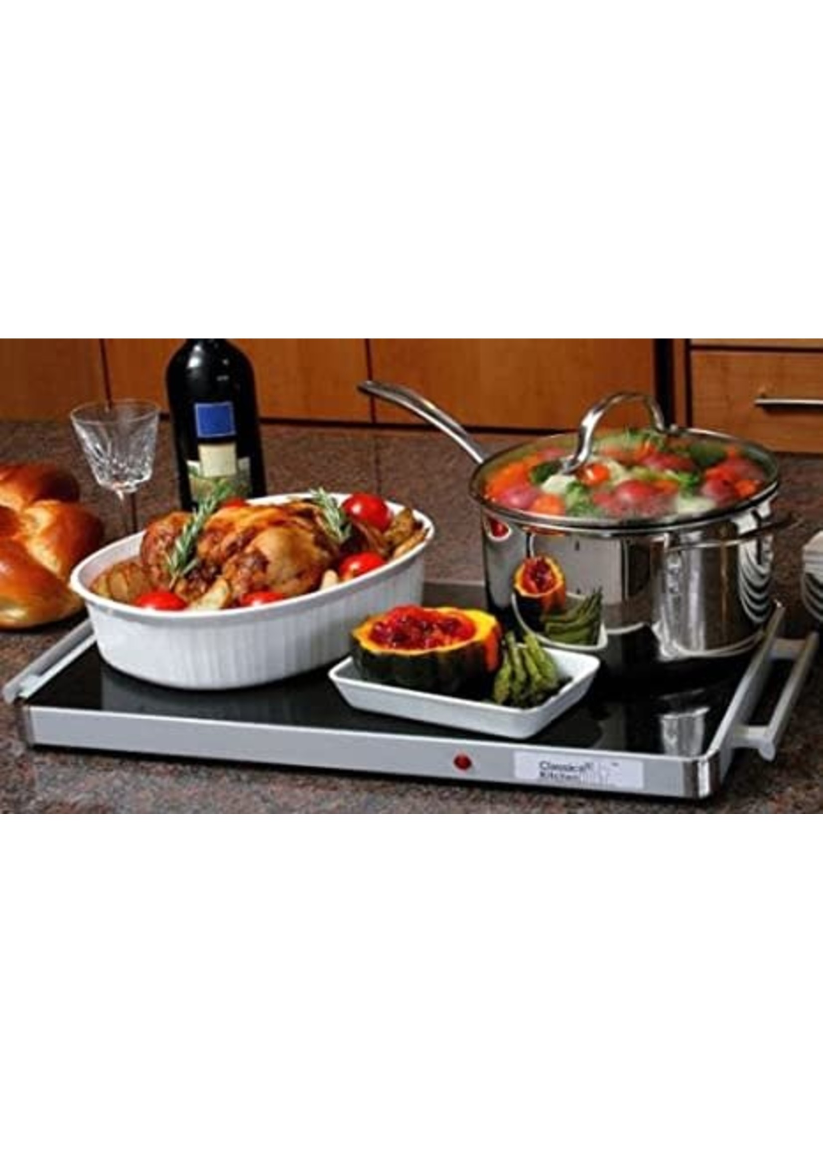 DELUXE GLASS WARMING TRAY 20x12