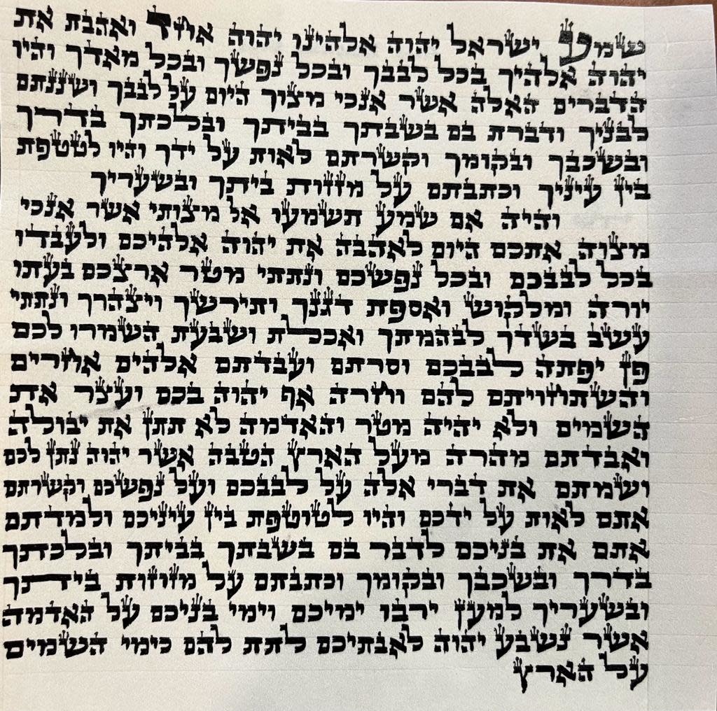 MEZUZAH SCROLL ASHKENAZI ARI 15CM BEST Aspaclaria Judaica