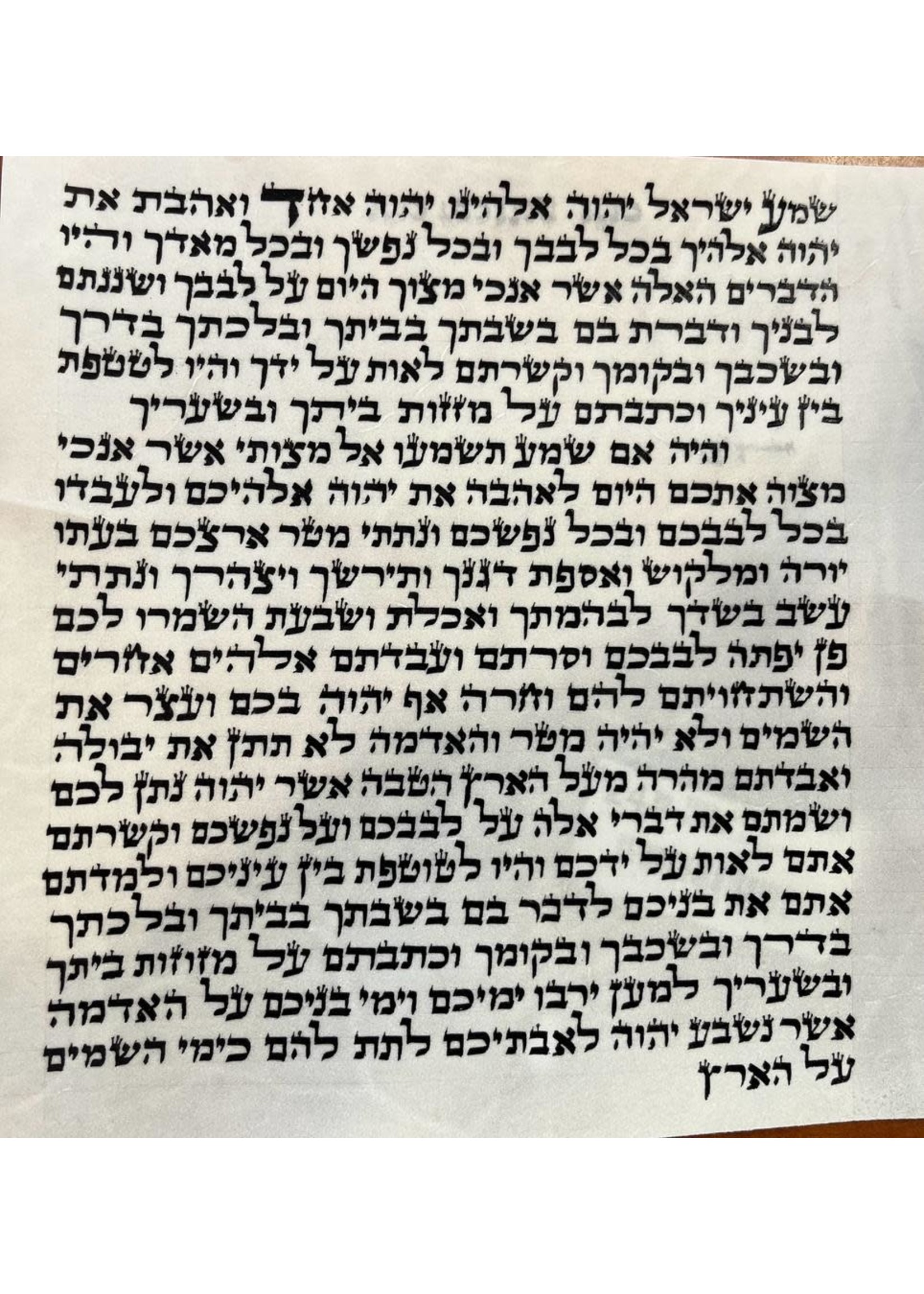 MEZUZAH SCROLL -  SEPHARDIC 20CM MEHUDAR