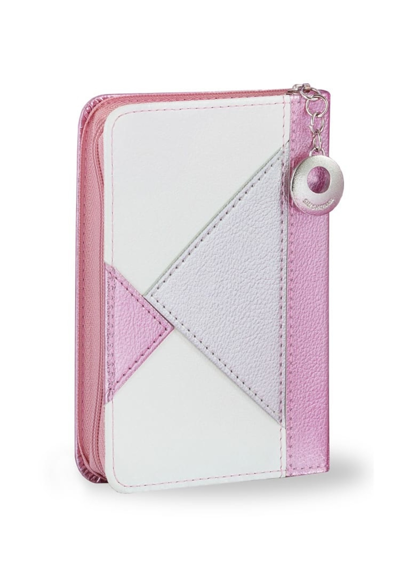 SIDDUR EDOT MIZRACH ROSE & SILVER TRIANGLE MOTIF WITH ZIPPER