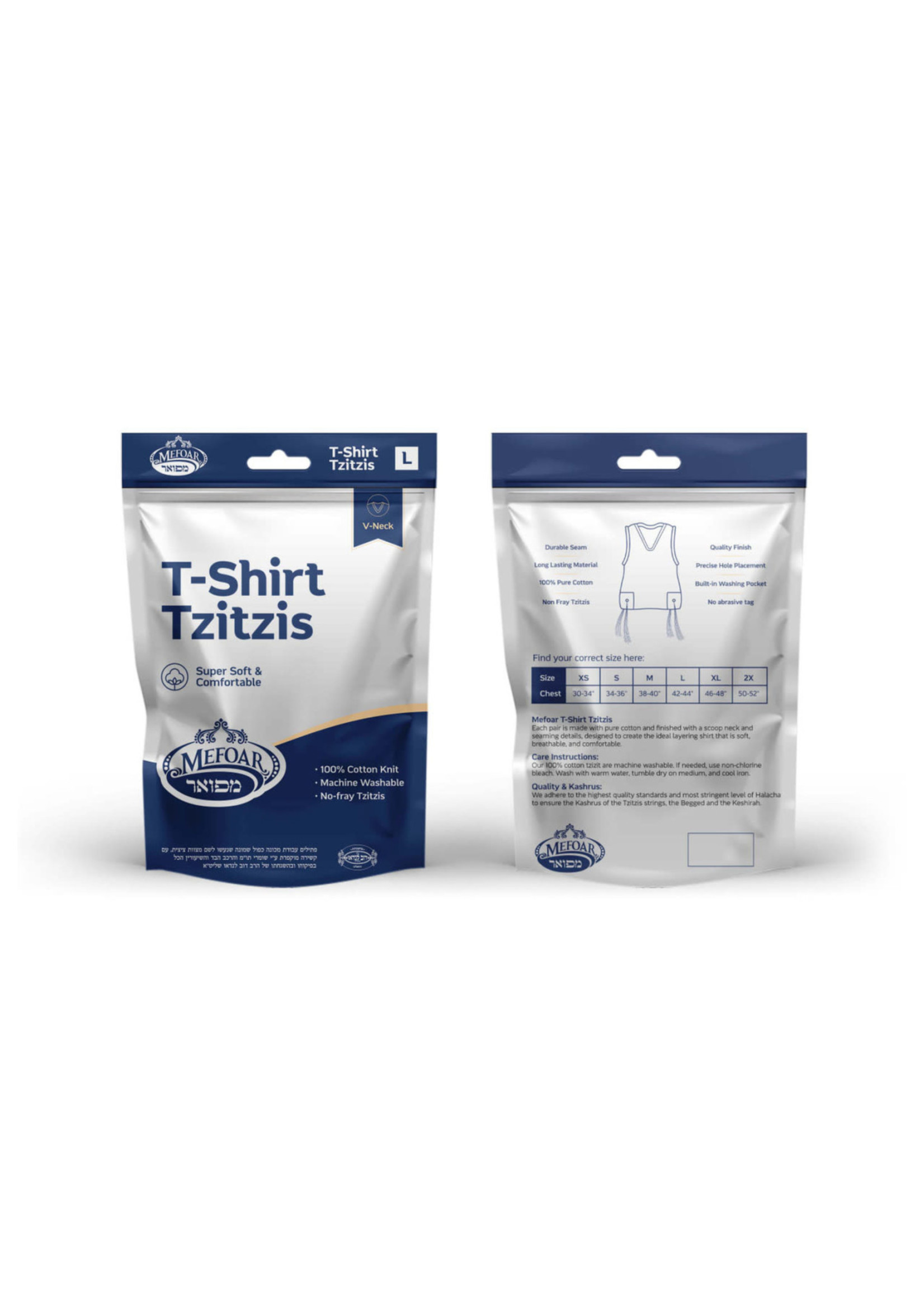 UNDERSHIRT TZITZIS SEPHARDIC V-NECK - MEFOAR