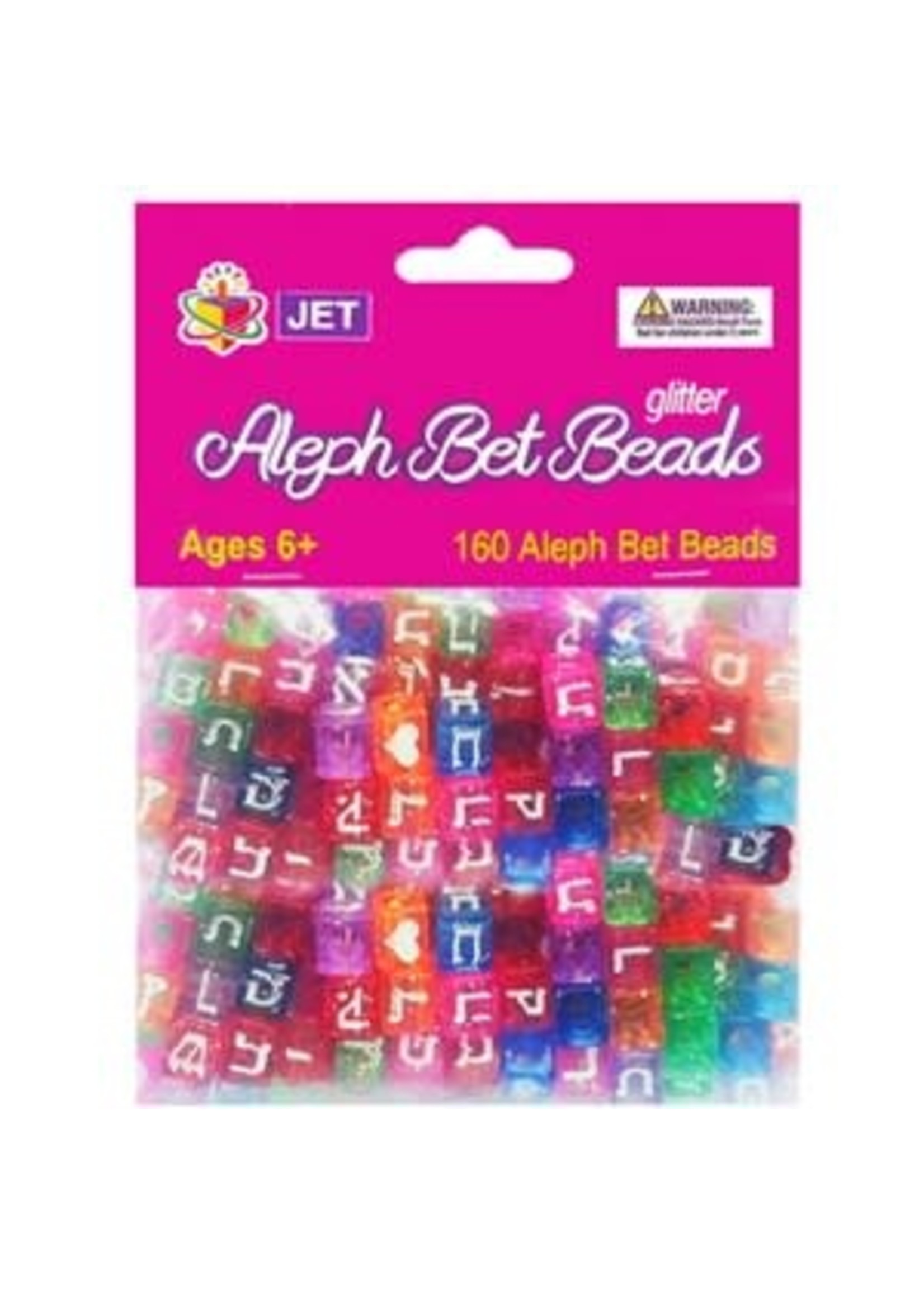 ALEF BET GLITTER BEADS 160 PCS