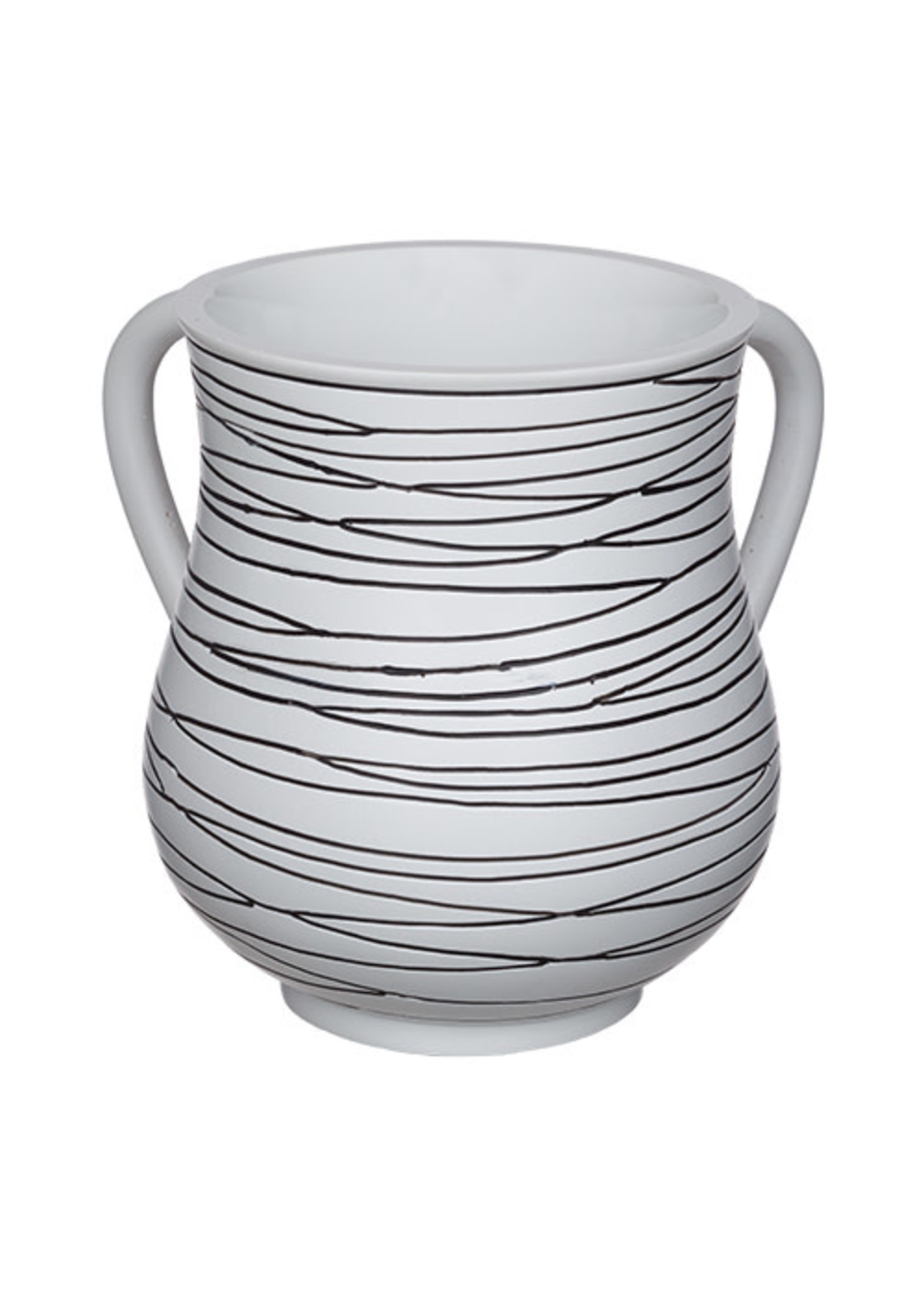 WASHING CUP WHITE WITH LINES