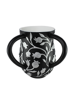 WASH CUP BLACK & SILVER POMEGRANATE BRANCHES