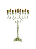 MENORAH   FOR OIL SILVER PLATE 17"