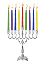 MENORAH FOR CANDLES SILVER PLATE   7 "