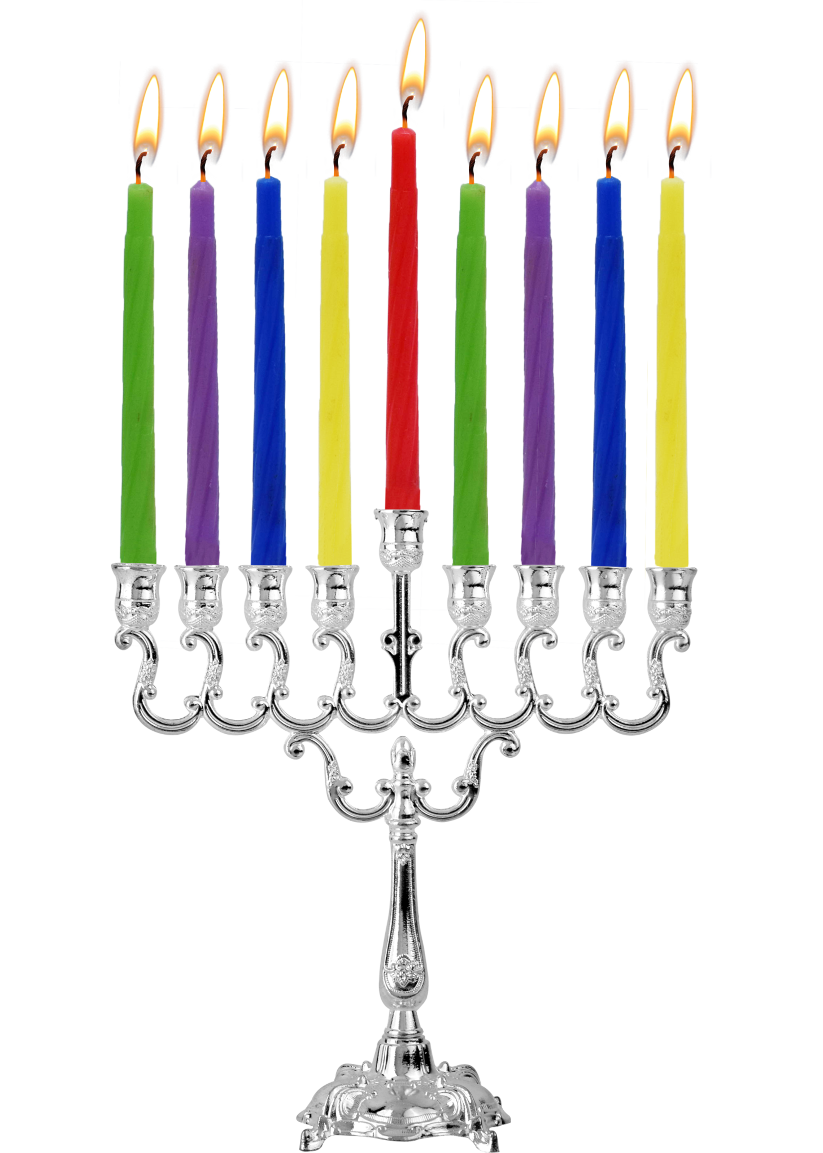 MENORAH FOR CANDLES SILVER PLATE   7 "