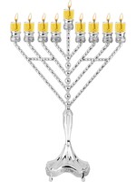 MENORAH RAMBAM FOR OIL SILVER PLATE  18"