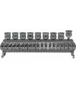 MENORAH FOR OIL SILVER PLATE 11 X 4"