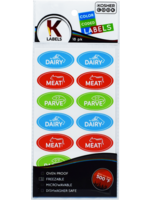 KOSHER LABELS 24 PCS.  MEAT DAIRY & PARVE - ENGLISH
