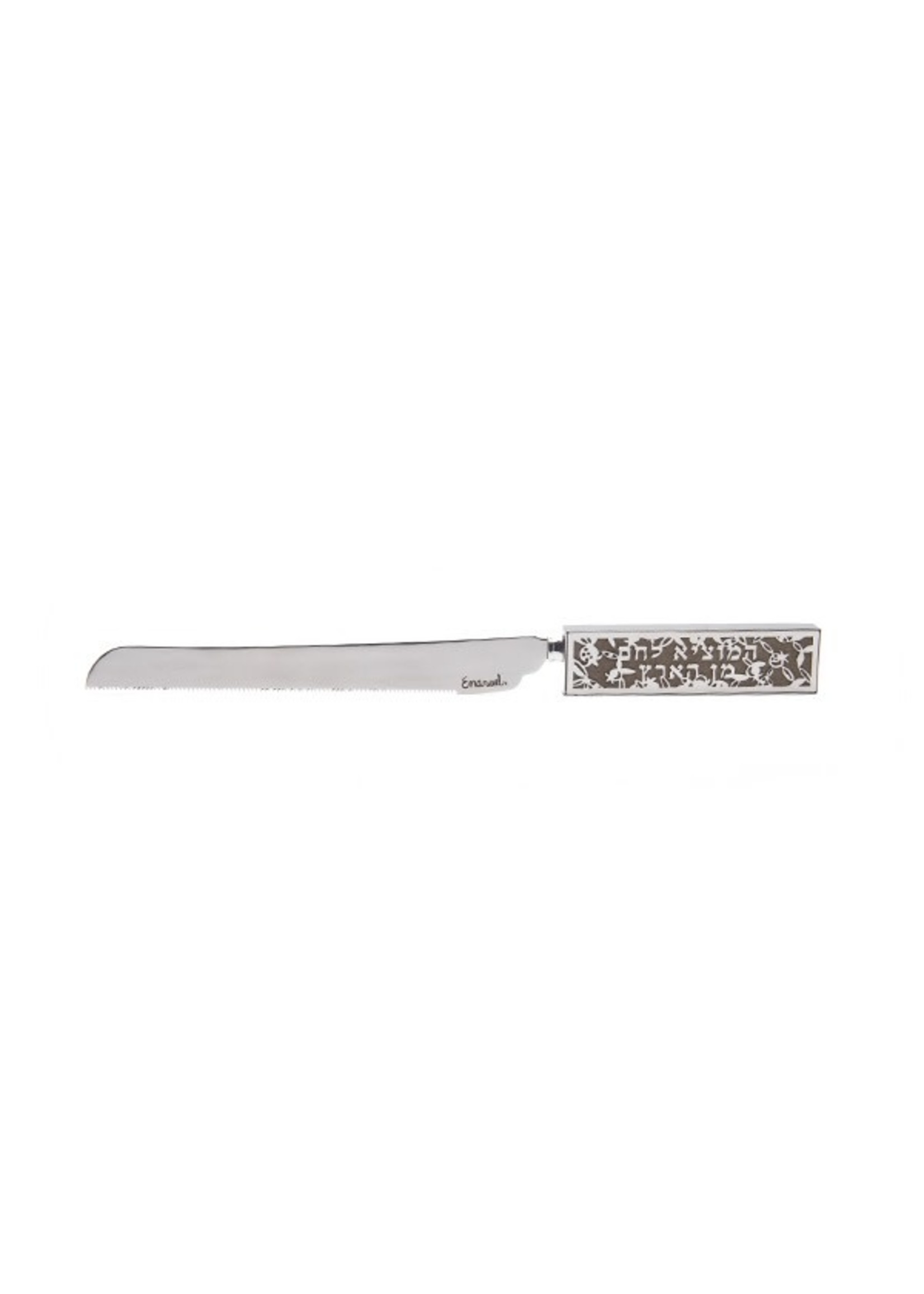 CHALLAH KNIFE GREY PORCELAIN  METAL POMEGRANATES
