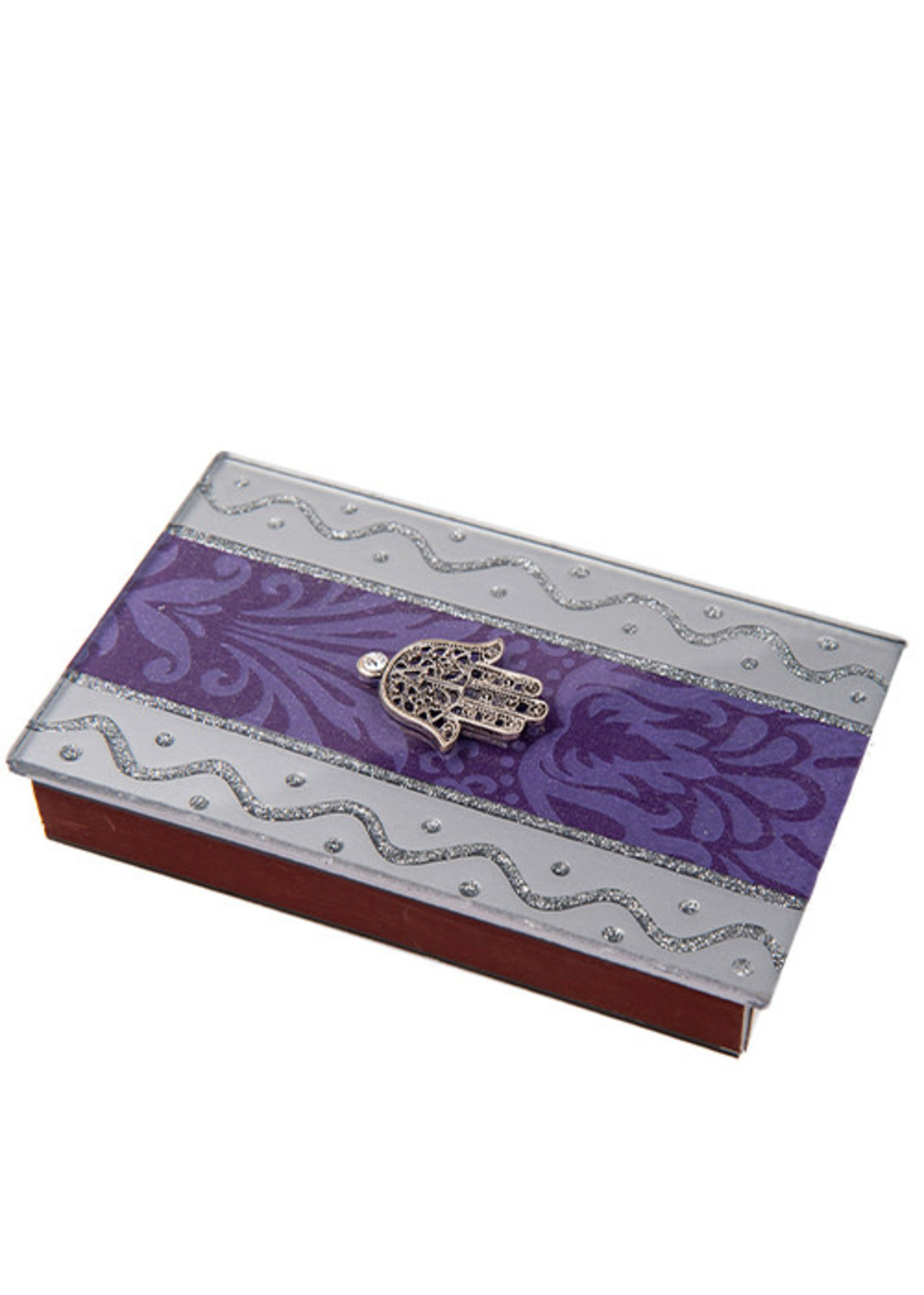 MATCH BOX HOLDER - ARTISTIC GLASS PURPLE