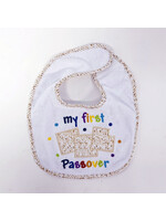 PASSOVER BABY BIB "MY FIRST PASSOVER" THREE MATZAH DESIGN