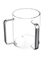WASH CUP ACRYLIC WITH SILVER HANDLES