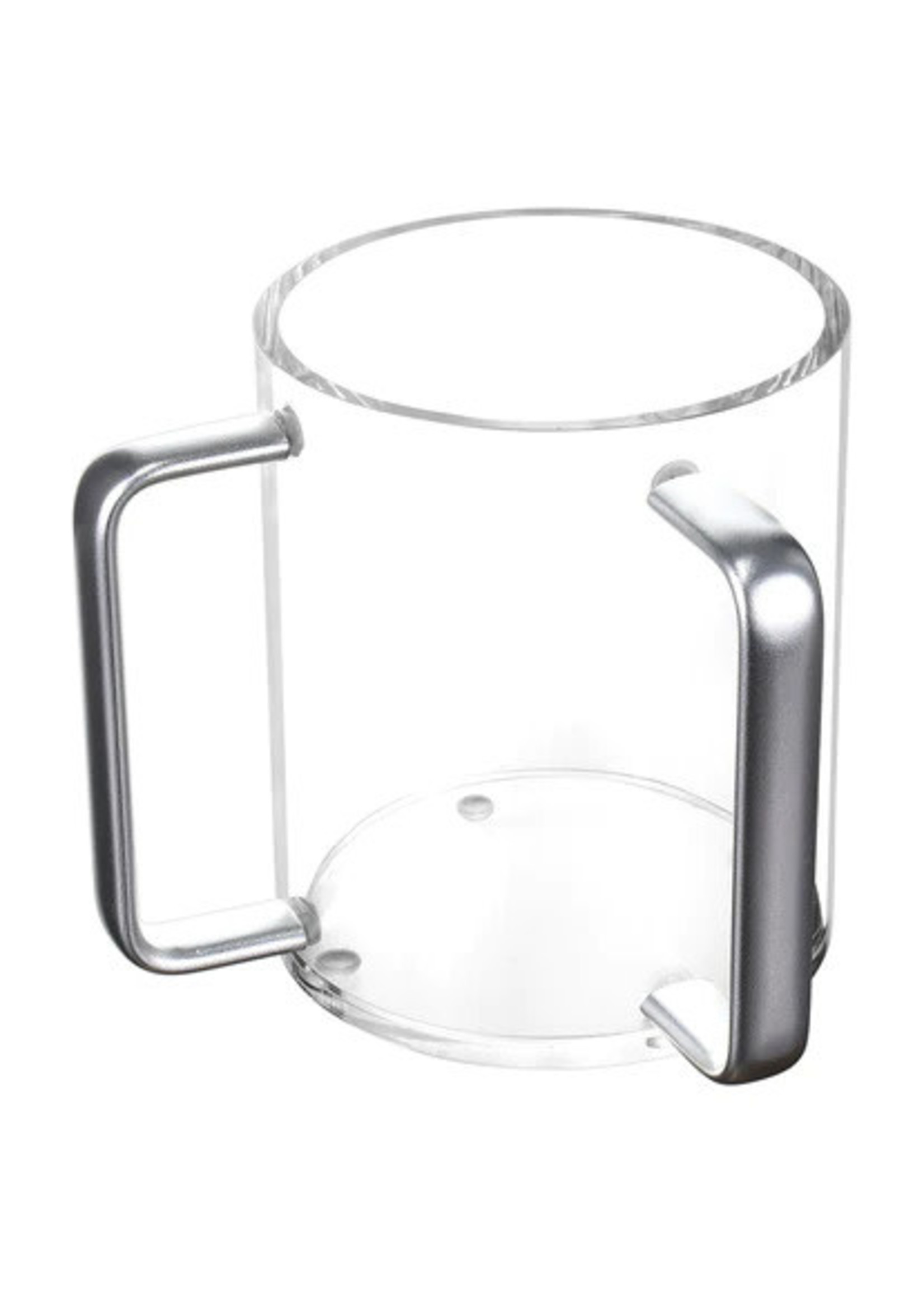 WASHING CUP LUCITE CLEAR W SILVER HANDLES