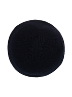 KIPPAH FLAT KNIT BLACK #17