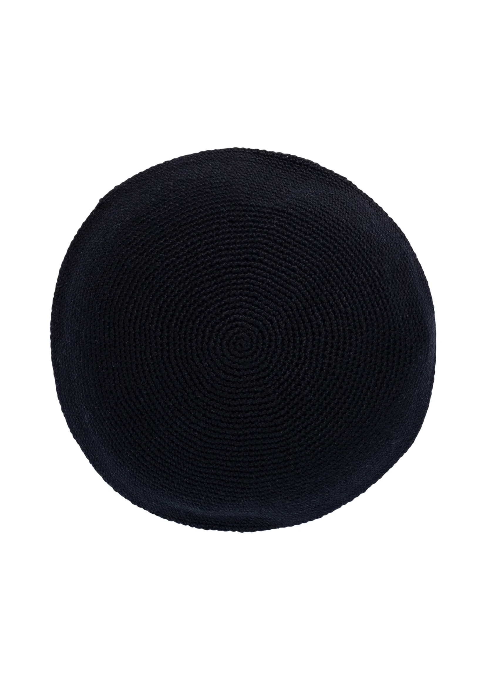 KIPPAH FLAT KNIT BLACK #17