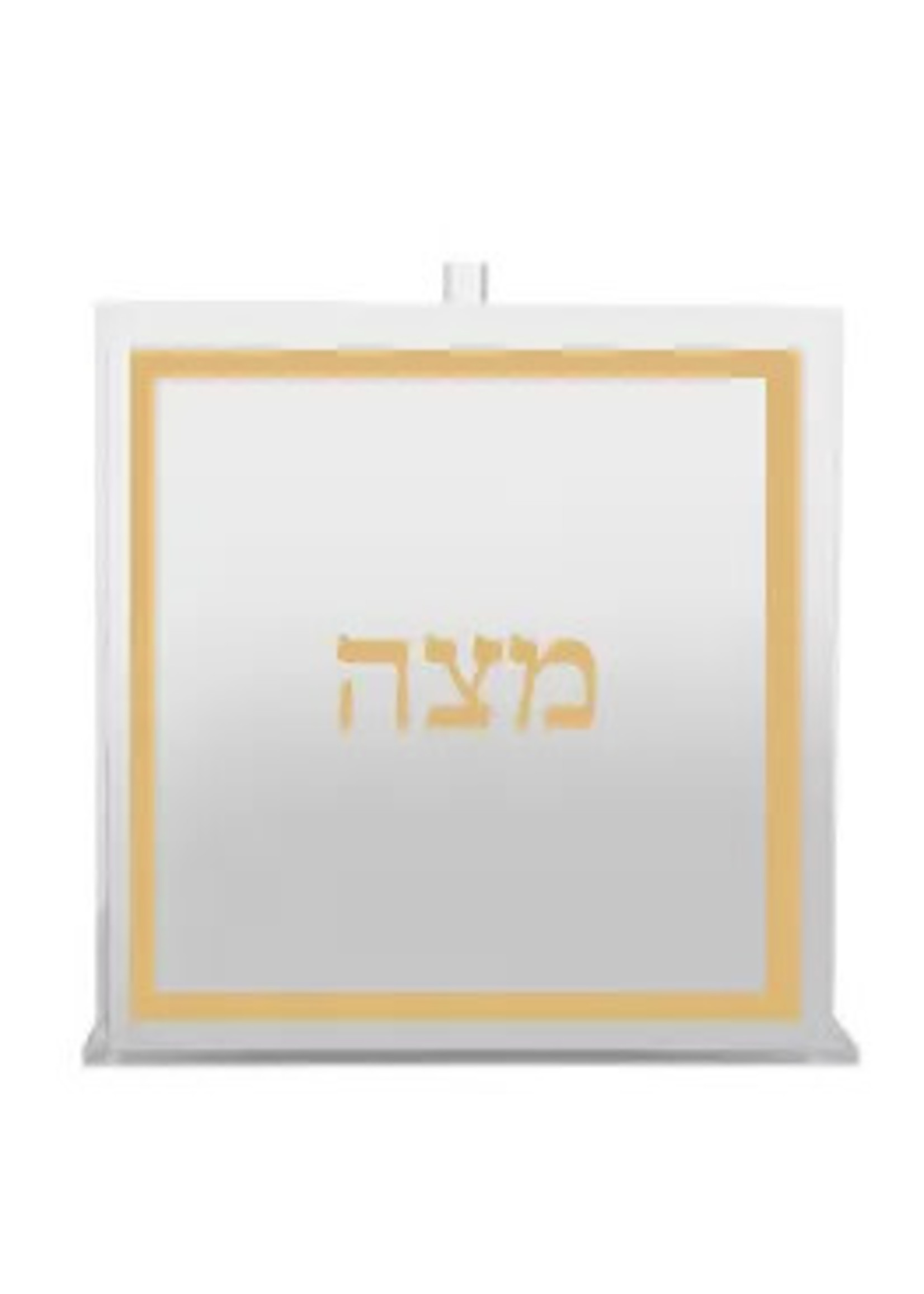 ACRYLIC MATZAH BOX GOLD RIM